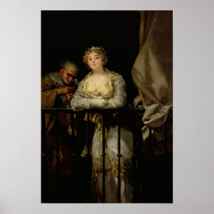 Maja und Celestina auf einem Balkon, 1805-12 Poster