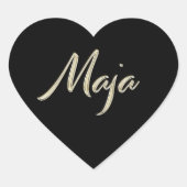 Maja white gold Handwriting Aufkleber Herz (Vorderseite)