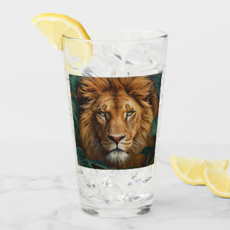 Majentliche Löwentasse – Starke Wildtier-Kaffeetas Glas