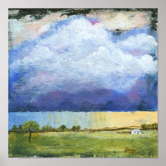 Majestät Abstrakte Kunst Landschaft Haus Malerei Poster (Vorne)