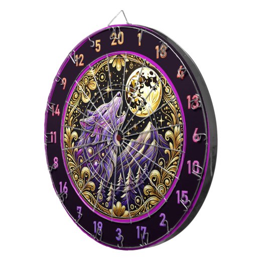 Majestät der Nacht: Lila Wolf-Stare Dartscheibe (Vorderseite rechts)