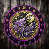 Majestät der Nacht: Lila Wolf-Stare Dartscheibe