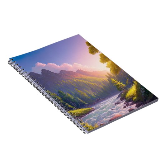 Majestät des Flusses im grünen Tal Notizblock (Rechte Seite)