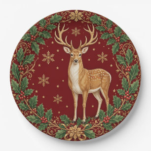 Majestät des karmesinroten Winters Pappteller