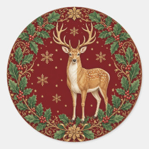 Majestät des karmesinroten Winters Runder Aufkleber