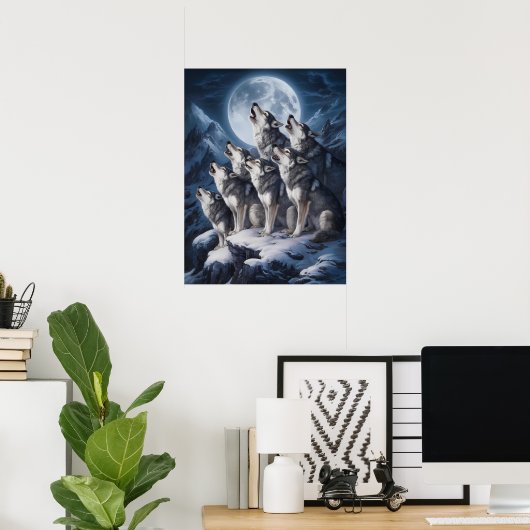 Majestät des Wolf Moon Poster (Heimbüro)