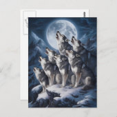 Majestät des Wolf Moon Postkarte (Vorne/Hinten)