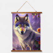 Majestät des Wolfs Wandteppich Mit Holzrahmen (Vorderseite)