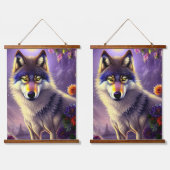 Majestät des Wolfs Wandteppich Mit Holzrahmen (Doppelt)