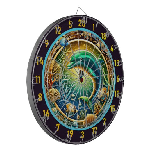 Majestät Dolphin Dartboard Dekoration Dartscheibe (Vorderseite Links)
