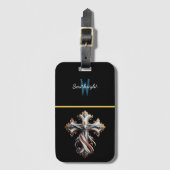 Majestät enthüllt: Adler singt über Kreuz Gepäckanhänger (Vorderseite Vertikal)