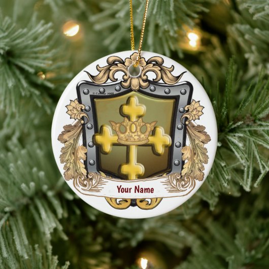 Majestät Familienwappen Nachname Sonderanfertigung Keramik Ornament (Baum)