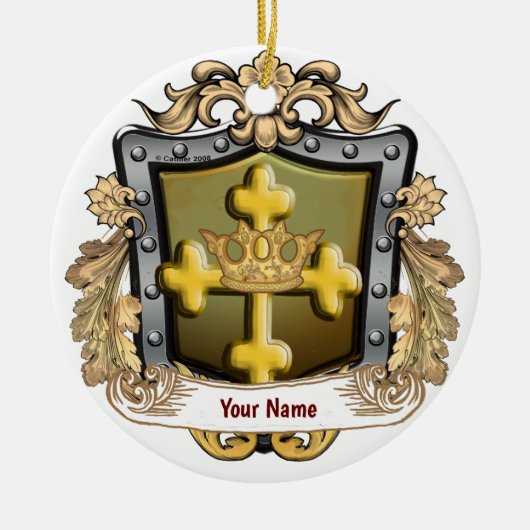 Majestät Familienwappen Nachname Sonderanfertigung Keramik Ornament (Vorne)