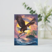 Majestät im Flug: Adler steigt über Fisch Postkarte (Stehend Vorderseite)