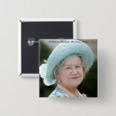 MAJESTÄT Königin Elizabeth, die Königin Mutter Button (Vorne & Hinten)