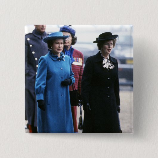 MAJESTÄT Königin Elizabeth II-Margaret Thatcher Button (Vorderseite)