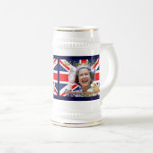 MAJESTÄT Königin Elizabeth II sechzigjähriges Bierglas (VorderseiteRechts)
