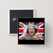 MAJESTÄT Königin Elizabeth II sechzigjähriges Button (Vorne & Hinten)