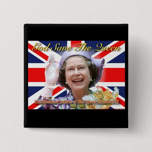 MAJESTÄT Königin Elizabeth II sechzigjähriges Button (Vorderseite)