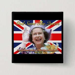 MAJESTÄT Königin Elizabeth II sechzigjähriges Button