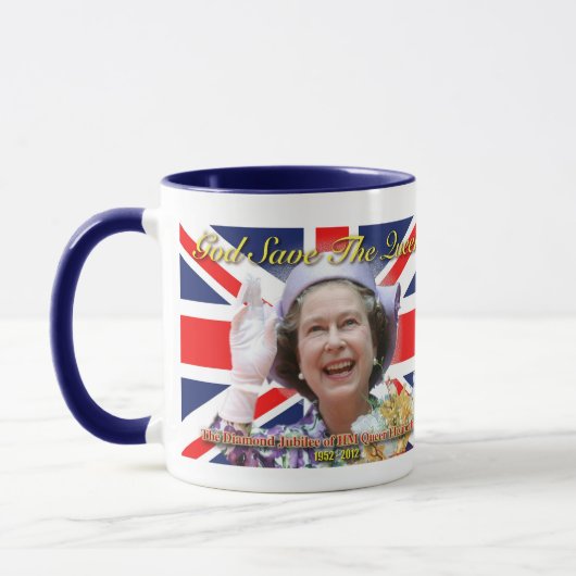 MAJESTÄT Königin Elizabeth II sechzigjähriges Tasse (Links)