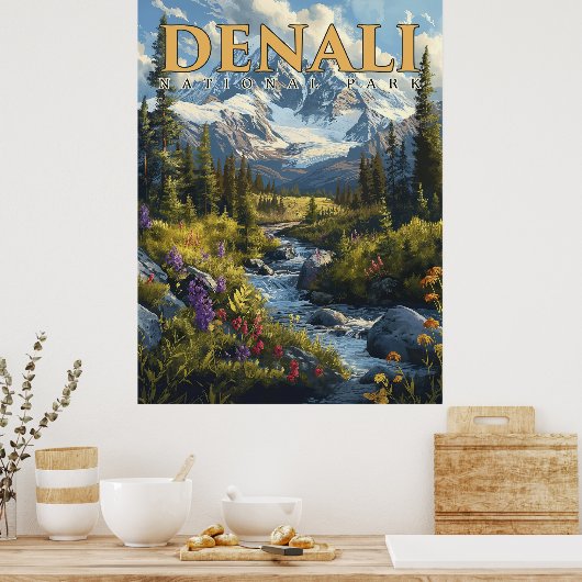 Majestät von Denali - Ein Abenteuer im Nationalpar Poster (Küche)