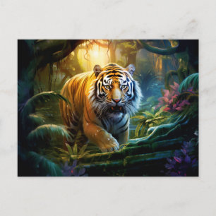 Majestätige Tiger-Chinesische-Tierkreis-Kunst Postkarte