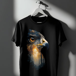 Majestätiger Adlerwald-Doppelbelichtungs-Naturkuns T-Shirt