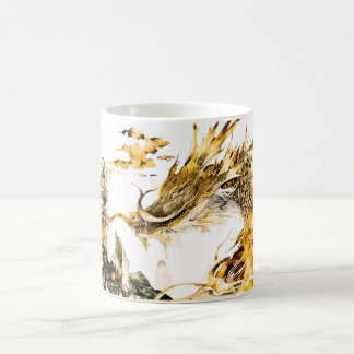 Majestätiger asiatischer Mythologie-Drache Tempel Kaffeetasse
