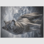 Majestätiger Bergwolf-Dekupage Seidenpapier (Vorderseite)