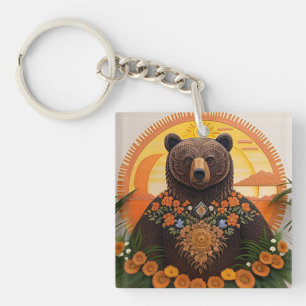 Majestätiger Braunbär Schlüsselanhänger