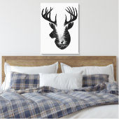 Majestätiger Hirsch Wald Doppelbelichtung Leinwand (Insitu (Schlafzimmer))