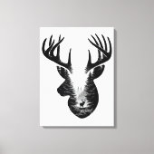 Majestätiger Hirsch Wald Doppelbelichtung Leinwand (Vorderseite)