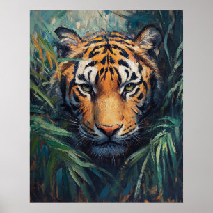 Majestätiger im Dschungelfoliage Poster