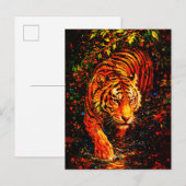 Majestätiger im Wasser Farbiger Spritzer Postkarte (Vorne/Hinten)