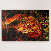 Majestätiger im Wasser Farbiger Spritzer Puzzle (Horizontal)