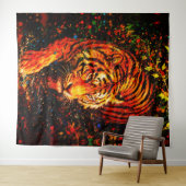 Majestätiger im Wasser Farbiger Spritzer Wandteppich (Beispiel (Horizontal))