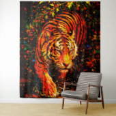 Majestätiger im Wasser Farbiger Spritzer Wandteppich (Beispiel)