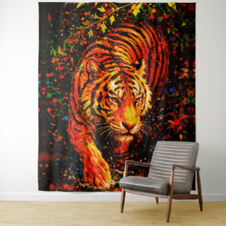 Majestätiger im Wasser Farbiger Spritzer Wandteppich