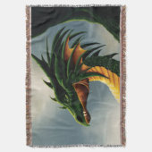 Majestätiger Smaragdgrüner Drache Fantasy Decke (Vorderseite Vertikal)