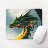 Majestätiger Smaragdgrüner Drache Fantasy Mousepad (Mit Mouse)