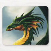 Majestätiger Smaragdgrüner Drache Fantasy Mousepad (Vorne)