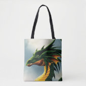 Majestätiger Smaragdgrüner Drache Fantasy Tasche (Vorderseite)