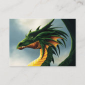 Majestätiger Smaragdgrüner Drache Fantasy Visitenkarte (Vorderseite)