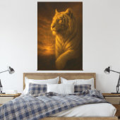 Majestätiger Weißer Tiger – Fine Art Leinwanddruck (Insitu (Schlafzimmer))