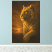 Majestätiger Weißer Tiger – Fine Art Leinwanddruck (Insitu (Holzboden))