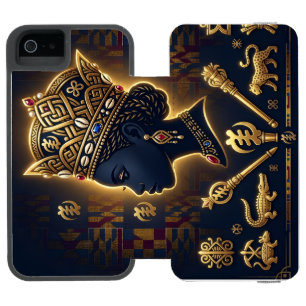 Majestätiges afrikanisches Königinnenporträt Incipio Watson™ iPhone 5 Geldbörsen Hülle