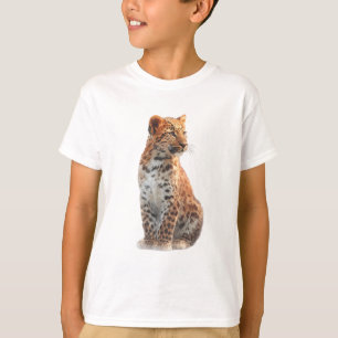 Majestätiges geflecktes Leopard-Küken-Porträt Kind T-Shirt
