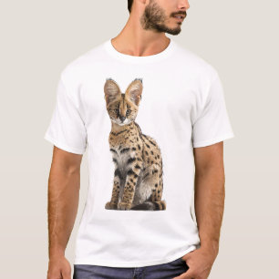 Majestätiges geflecktes Serval-Wildkatzenporträt f T-Shirt