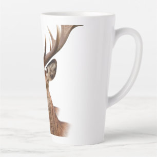 Majestätiges Hirschporträt mit großen Geweihen Milchtasse